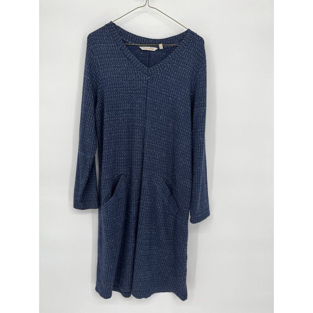 Soft Surroundings Lima Long Sleeve Printed Knit Tunic Dress Blue Women’s Size M